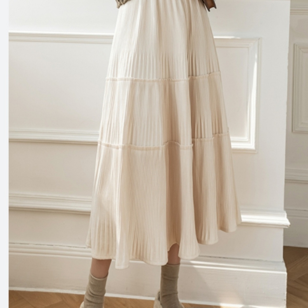 Cotton Creme Gauzy Tiered Midi Skirt size 10 (girls) size 2 (womens) - Picture 2 of 12
